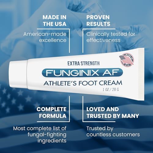 Funginix AF Athlete's Foot Anti-Fungal Treatment, FDA-approved, Safe and Effective, 1 Ounce Tube