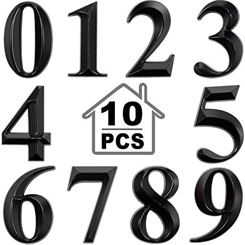 Jetec 10 Pieces 3D Mailbox Numbers 0-9 Self Adhesive 2 Inch Address Numbers Stickers Door House Style Street Mailbox Sign for Apartment Home and