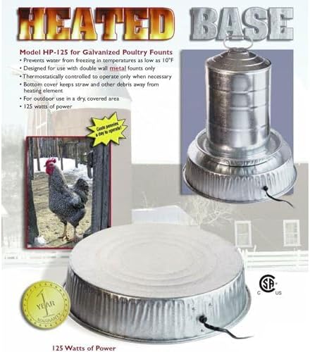 Farm Innovators Heated Poultry Waterer Base, 125 Watts, Metallic, 3-Pack