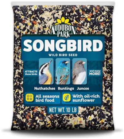 Audubon Park Songbird Blend Wild Bird Food, Bird Food for Outside Feeders, 14-Pound Bag | Year-round outdoor bird food for outside feeders