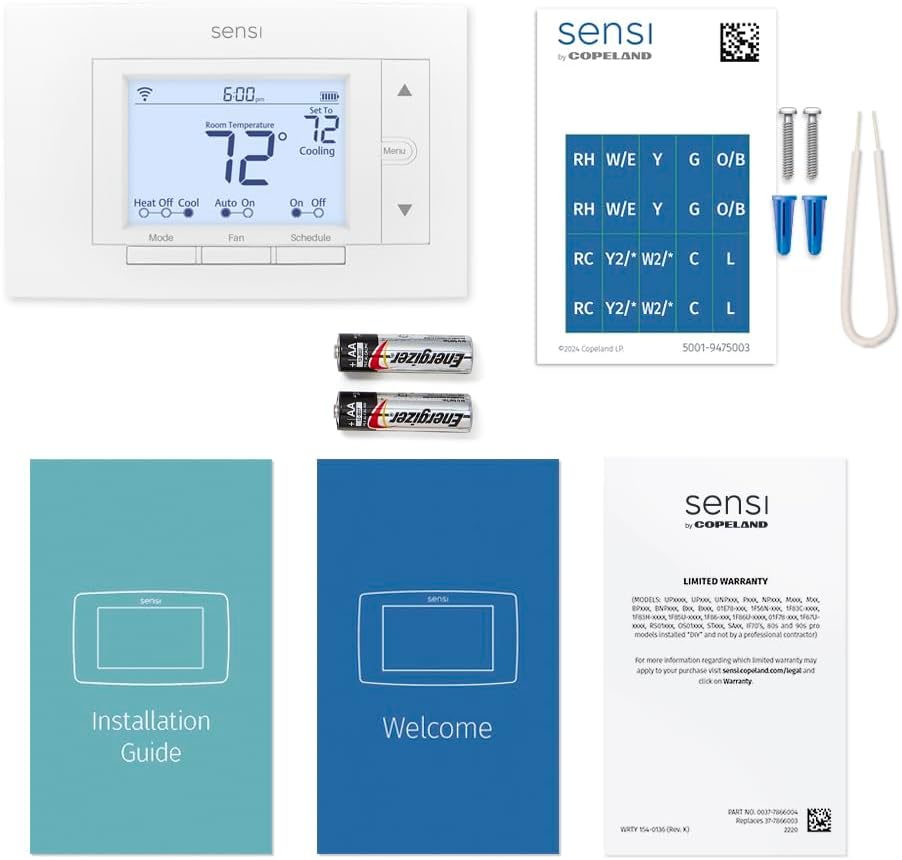 Sensi Smart Thermostat, Wi-Fi, DIY, Alexa, Energy Star Certified, ST55