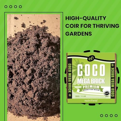 Coco Mega Brick 5kg | Compressed Coconut Coir Block Expands to 55L | Premium Quality Hydroponic Growing Medium, Pre-Buffered