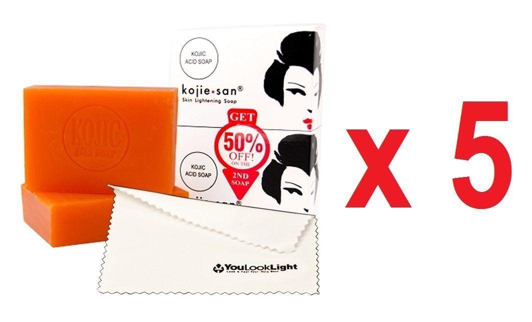 Kojie San Skin and Body Brightening Soap - Original Kojic Acid, Dark Spot Remover Bar Soap with Glycerin & Tea Tree Oil - 65g x 2 Bars