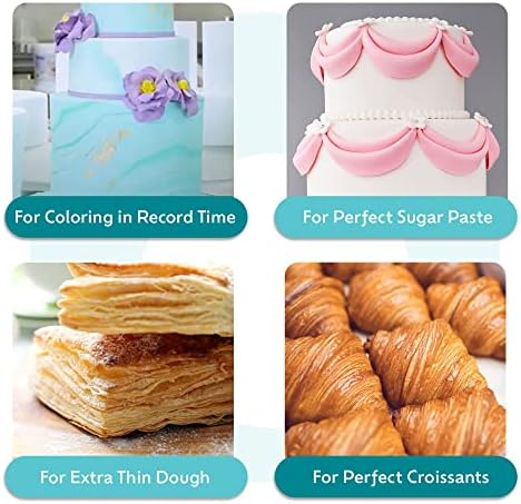 Manual Dough Sheeter Machine - Sfogliafacile XL Manual Pasta Maker for Icing, Marzipan, Puff Pastry