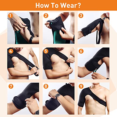 HUEGLO Shoulder Brace Men&Women Rotator Cuff Support for Pain Relief,Right