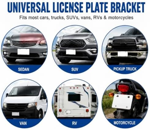 BBTO 50 Pcs License Plate Screws 3/4" x 1/4" Stainless Steel License Plate Bolts with Rustproof Silver Front Rear Bolt Fasteners Kit for Car