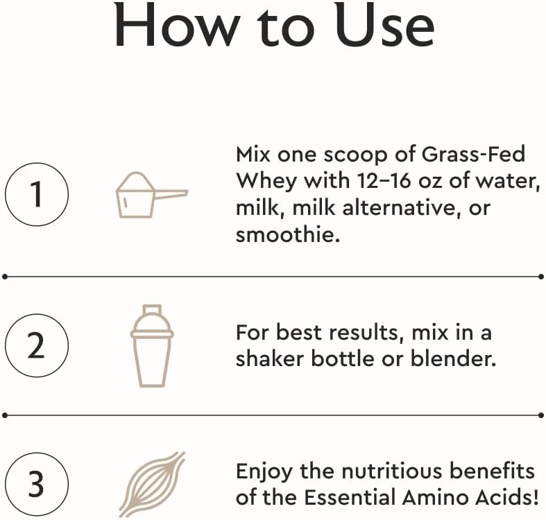 Alaya Naturals - Grass Fed Whey Protein Powder - Vanilla Flavor, All Natural, Hormone Free - 20g Protein per Serving - Non-GMO, rBGH Free