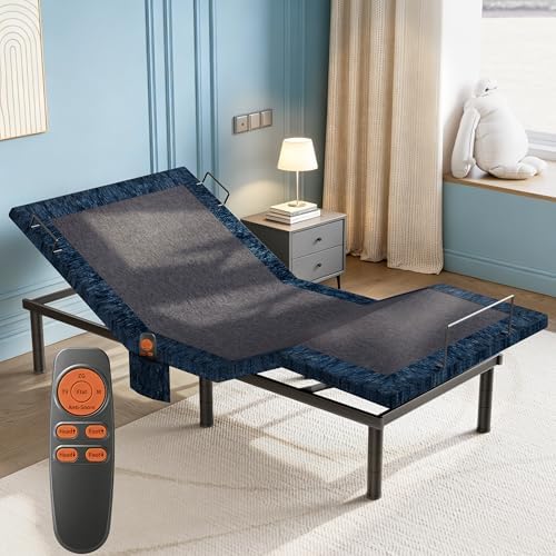 Twin XL Adjustable Bed Base Quiet Motor Zero Gravity Anti-Snore | Heavy-Duty Metal Frame,Wireless Remote, Independent Head & Foot Incline