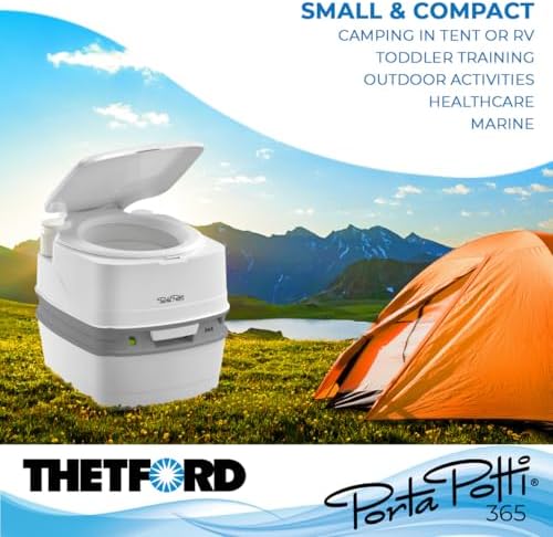 Porta Potti Thetford Porta Potti 365 Portable Toilet (for RV, Marine, Camping, Vans, Trucks, Healthcare) 92820, White