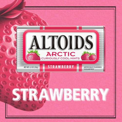ALTOIDS Arctic Wintergreen Breath Mints Sugar Free Hard Candy Bulk, 1.2 oz Tin (8 Pack)