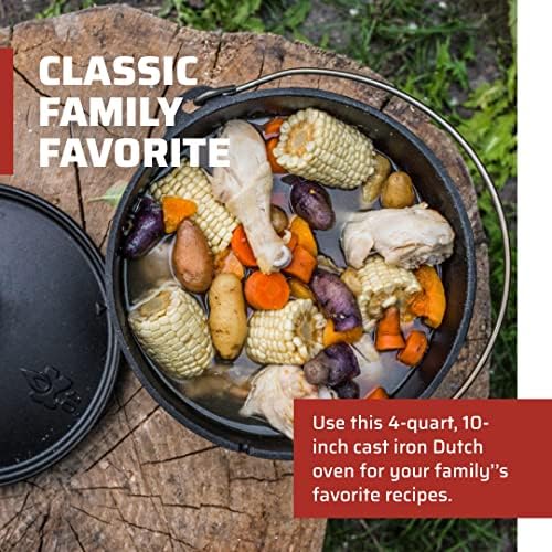 Camp Chef SDO10 10" Cast Iron Dutch Oven with Lid, Pre-Seasoned