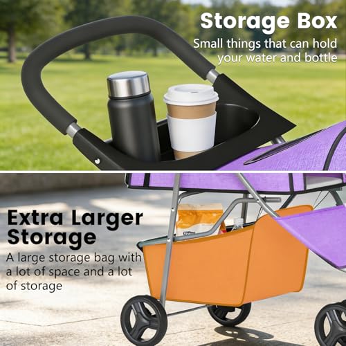 BestPet | 3-Wheel Pet Stroller | Dog and Cat Stroller | Breathable Mesh | Lightweight Travel Carrier | Waterproof & Foldable Design | Storage Basket | Black | for Daily Walks & Outdoor Use | Breathable Mesh | Lightweight, Waterproof Travel Carrier with C…