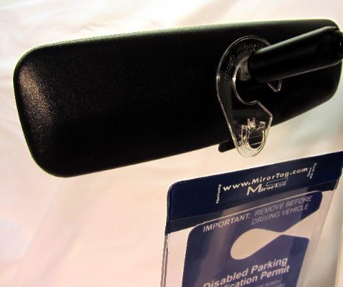 2 MirorTag Silver by JL Safety - Easily Display & Put Away a Handicapped Parking Placard. Strong Hook high Heat Rated. Magnetically snap the Holder