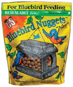 C & S Products Blue Bird Nuggets Plus Beef Suet,Corn,Peanuts,Raisins 27 Oz