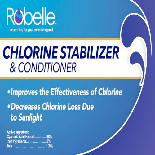 Robelle 7-Pounds Premium Chlorine Stabilizer and Conditioner, Made in USA | Concentrated Cyanuric Acid for Pools, Pool Stabilizer, Helps Chlorine Last Longer, 6 oz raises CYA 10 ppm per 5,000 gallons