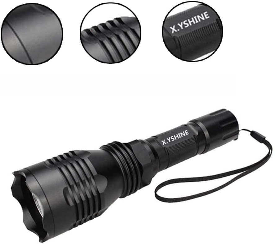 CREE Red Hunting Light Tactical Flashlight, 250 Yards | Hunting Light for Coyote Hog Varmint Predator, Night Beam Rifle Hunting, Pressure Switch