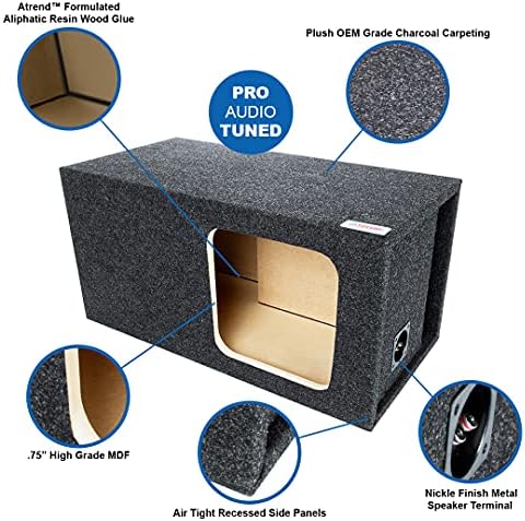 Atrend Bbox Single Vented 15 Inch Subwoofer Enclosure Engineered for Kicker Solo-Baric Model L5 & L7 Subwoofers - Car Subwoofer Boxes & Enclosures & Subwoofer Box Improves Audio Quality, Sound & Bass