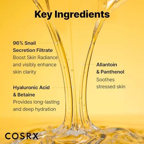 COSRX Snail Mucin 96% Repairing Serum for Sooothing & Hydrating 3.38 oz. | Snail Secretion Filtrate for Dull Skin & Fine Lines, Korean Skin Care