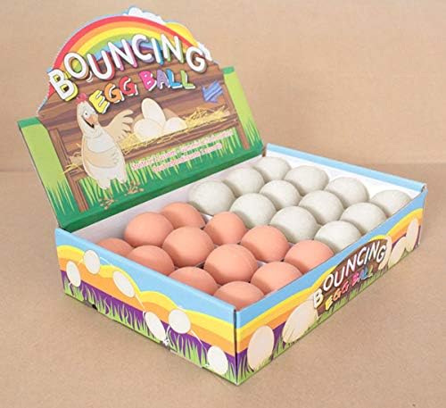 PowerTRC 24 Pcs Bouncy Rubber Eggs Toys, 2.16 inches Fake Bouncing Eggs for DIY Easter