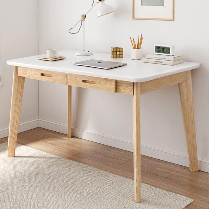 IOTXY Solid Wood Writing Desk - Home Office Laptop Computer Table, Walnut