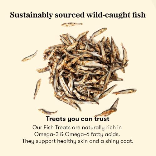 PLATO Single Ingredient Wild-Caught Baltic Sprat Dog Treats, Air-Dried Whole Fish, Omega-Rich Skin & Coat Support, 3 oz
