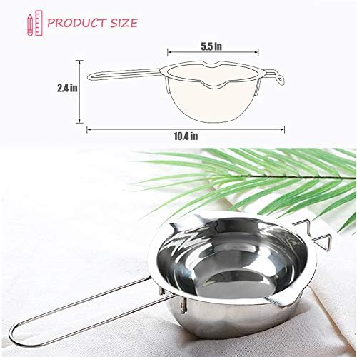 1000ML Double Boiler Pot Set Stainless Steel Melting Pot For Chocolate, Candle and Candy Making (34oz)