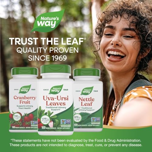 Nature's Way Uva Ursi, 1,440 mg per Serving, 100 Capsules (Packaging May Vary)