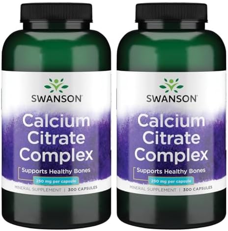 Swanson Calcium Citrate Complex Muscle Bone Health Support Mineral Supplement 300 Capsules | Powerful Calcium Combination for Bone Health; An Effective Blend of Citrate and Carbonate for Easy Assimilation