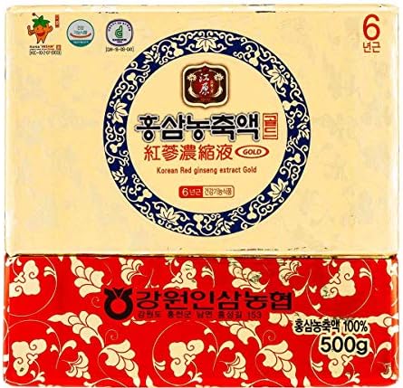 Gangwoninsam] Korean Red Ginseng Extract Gold 500g / 17.63 fl. oz – Contains 100% Pure Korean 6-Year-Old Red Ginseng Root Extract