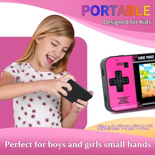 Handheld Game for Kids -Preloaded 220 Retro Video Games, Portable Gaming Player with Rechargeable Battery 3.0" LCD Screen, Mini Arcade Electronic Toy Gifts for Boys Girls (Blue)