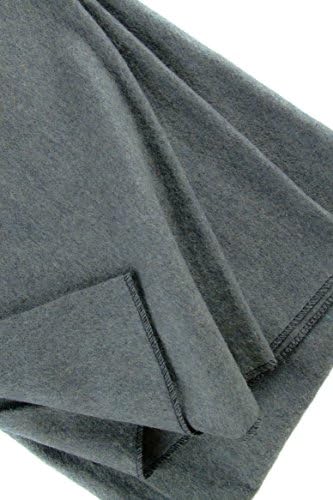 SE 51"x 80" Multipurpose Gray Wool Blanket - 50% Wool, Lightweight 2 lb, Zippered Bag Included - Ideal for Camping, Hiking, Emergency Survival