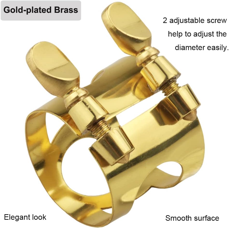 Alto Sax Mouthpiece Ligature Double Screws Saxophone Gold Ligature Fastener