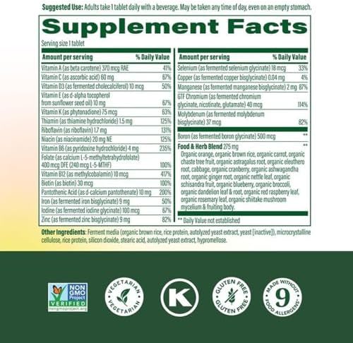 MegaFood One Daily Multivitamin for Women 40+ with 22 Nutrients, 30 Tablets | Immune Support, Cellular Energy, Muscle & Bone Health, Methylated B12, Methylfolate, Vitamin D3, C and Zinc, 30 Servings
