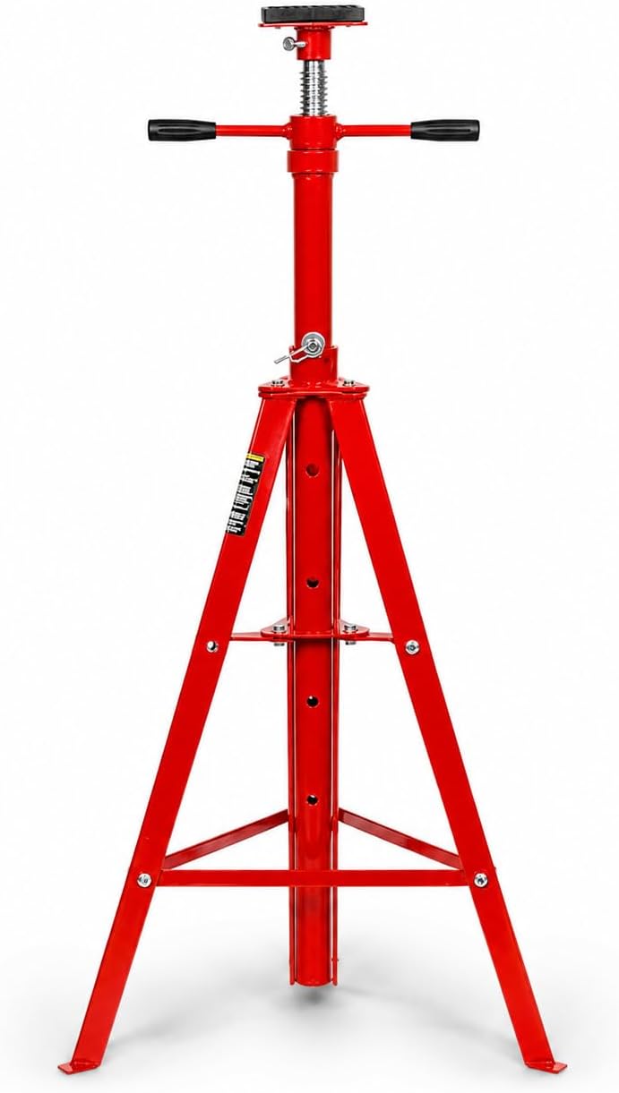 Stark USA Underhoist Tripod Stand 2 Ton Capacity High Lift Jack Stand Reach Under Hoist Stand High-Position Lift Range 4,000lbs Capacity, Red