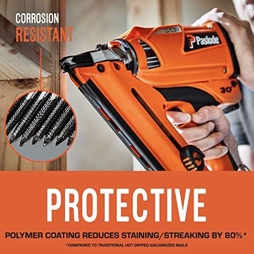 Paslode, Framing Nails and Fuel Pack, 650527, 3 inch x .120 Gauge, Ring Hot Dipped Galvanized, 1 Fuel Cell and 1,000 Nails
