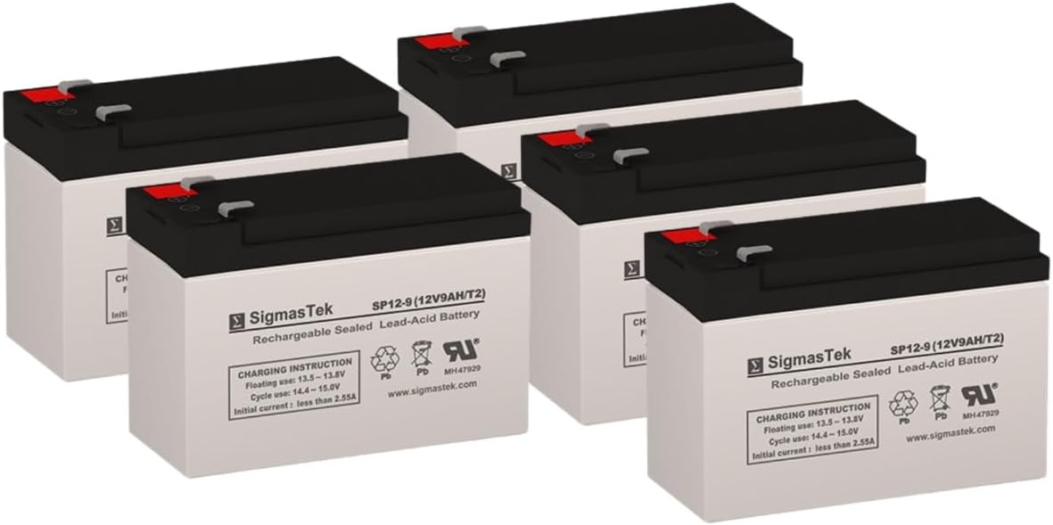 SigmasTek SP12-9 - 12V 9AH F2 SLA Battery - Replaces: Universal Power UB1290 (40748), UB1280HR (D5785), B&B Battery BP8-12, HR9-12, Vision CP1290, Yuasa NP9-12