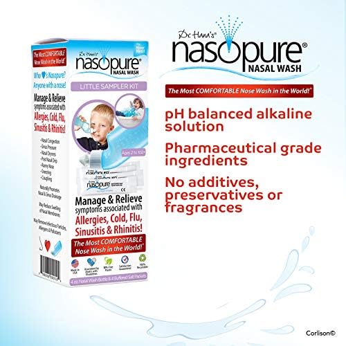 DR HANA'S NASOPURE Nasal Wash, “The Nicer Neti Pot” Little Sampler Sinus Wash Kit, Comfortable Rinse, 4 Oz