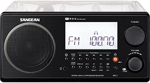 Sangean WR-2CL FM-Stereo RBDS/AM Digital Tuning Portable Receiver, Clear, Transparent Polyurethane Cabinet, 10 Memory Preset Stations (5 FM/5 AM)