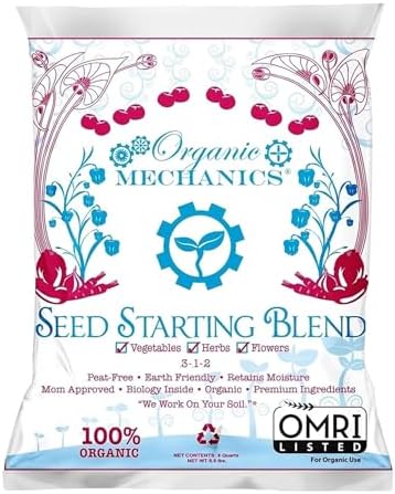 Seed Starting Potting Soil Blend, 16 Quarts – Provides Optimal Seed Germination with Coconut Coir, Aged Pine Bark, Rice Hulls, and Worm Castings – Peat-Free & Eco-Friendly