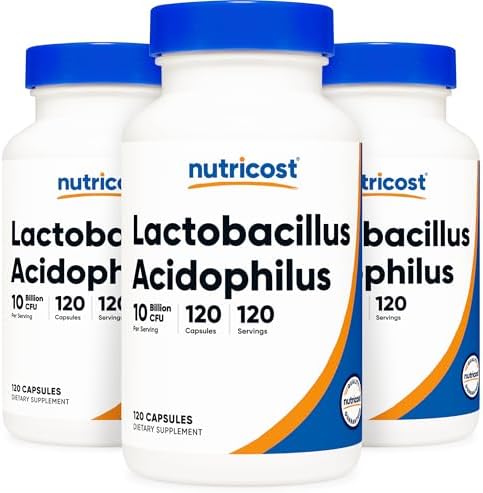 Nutricost Lactobacillus Acidophilus 10 Billion CFU, 120 Vegetarian Capsules