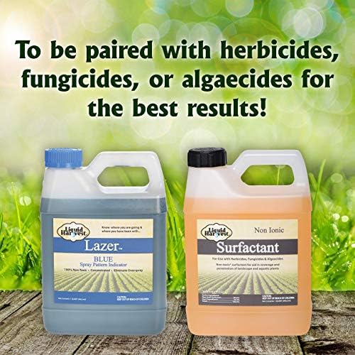 Liquid Harvest Lazer Blue Concentrate Spray Pattern Indicator 32 Ounce & Liquid Harvest Surfactant for Herbicides Non-Ionic 32 Ounce