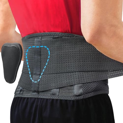 Sparthos Back Brace for Women & Men, Sciatica, Lower Back Pain - Black-L | Herniated Disc & Scoliosis Pain Relief, Adjustable Back Support Belt, Lumbar Pad, Breathable Mesh for Work & Heavy Lifting