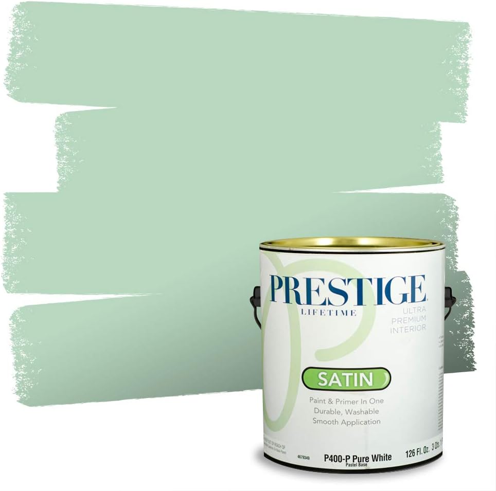 PRESTIGE Paints Exterior Paint and Primer In One, 1-Gallon, Semi-Gloss, Comparable Match of Sherwin Williams* Electric Lime*