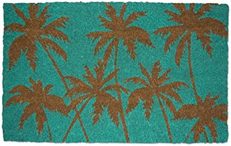 DII Floral Design Collection Natural Coir Doormat, 17x29, Palm Beach
