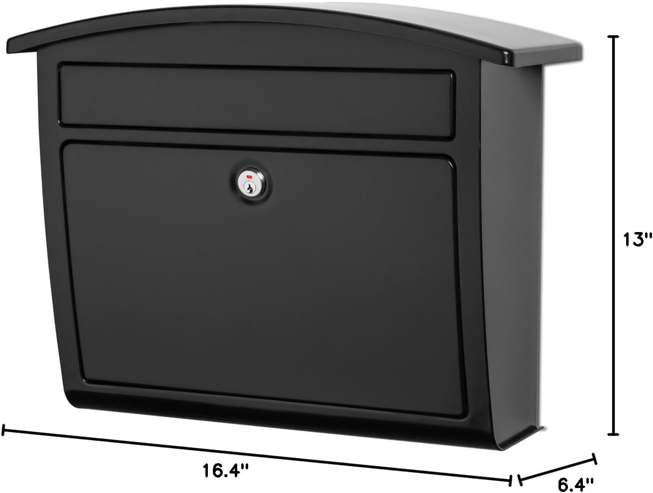 Architectural Mailboxes Dal Rae Galvanized Steel, Locking, Wall Mount Mailbox, 2562B-10, Black, Medium Capacity