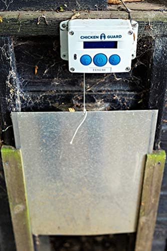 ChickenGuard Classic Door Kit Combi - 'Extreme' Auto Coop Door Opener Plus Aluminium Pop Hole Door with Oak Runners