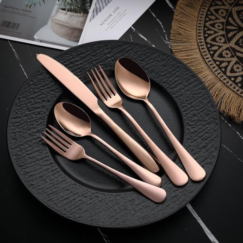 VANDBAO Rainbow Flatware Cutlery Silverware Set 20 Pieces, Stainless Steel Colorful Utensils, Tableware Set Service for 4, Include Knife/Fork/Spoon