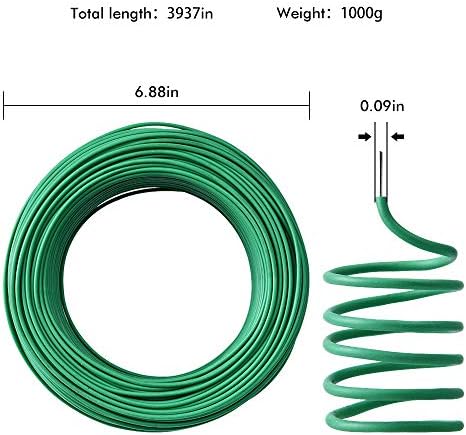 Plant Ties - 32.8ft Soft Twist Ties Green TPR Garden Ties Supply, for Supporting Plants Tomatoes Office Home Organizing