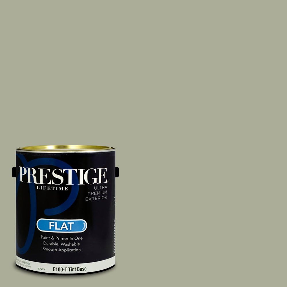 PRESTIGE Paints Exterior Paint and Primer In One, 1-Gallon, Flat, Comparable Match of Sherwin Williams* Coastal Plain*