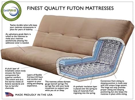 Kodiak Furniture Monterey Queen Size Futon Set, Suede Black